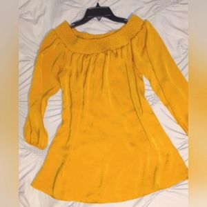 Forever 21 mustard off shoulder mini dress. Size small
